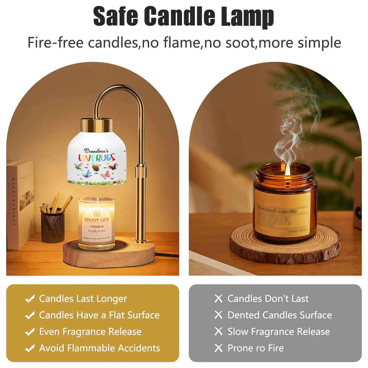 Grandma's Love Bugs Custom Grandkids Name - Personalized Candle Warmer Lamp - Mother's Day Gift For Grandma, Mom - Image 6