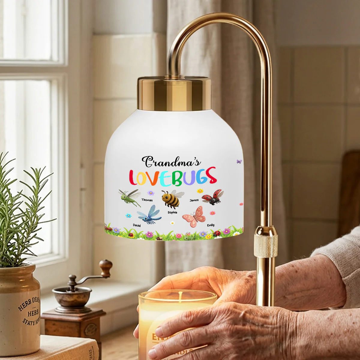 Grandma's Love Bugs Custom Grandkids Name - Personalized Candle Warmer Lamp - Mother's Day Gift For Grandma, Mom - Image 7