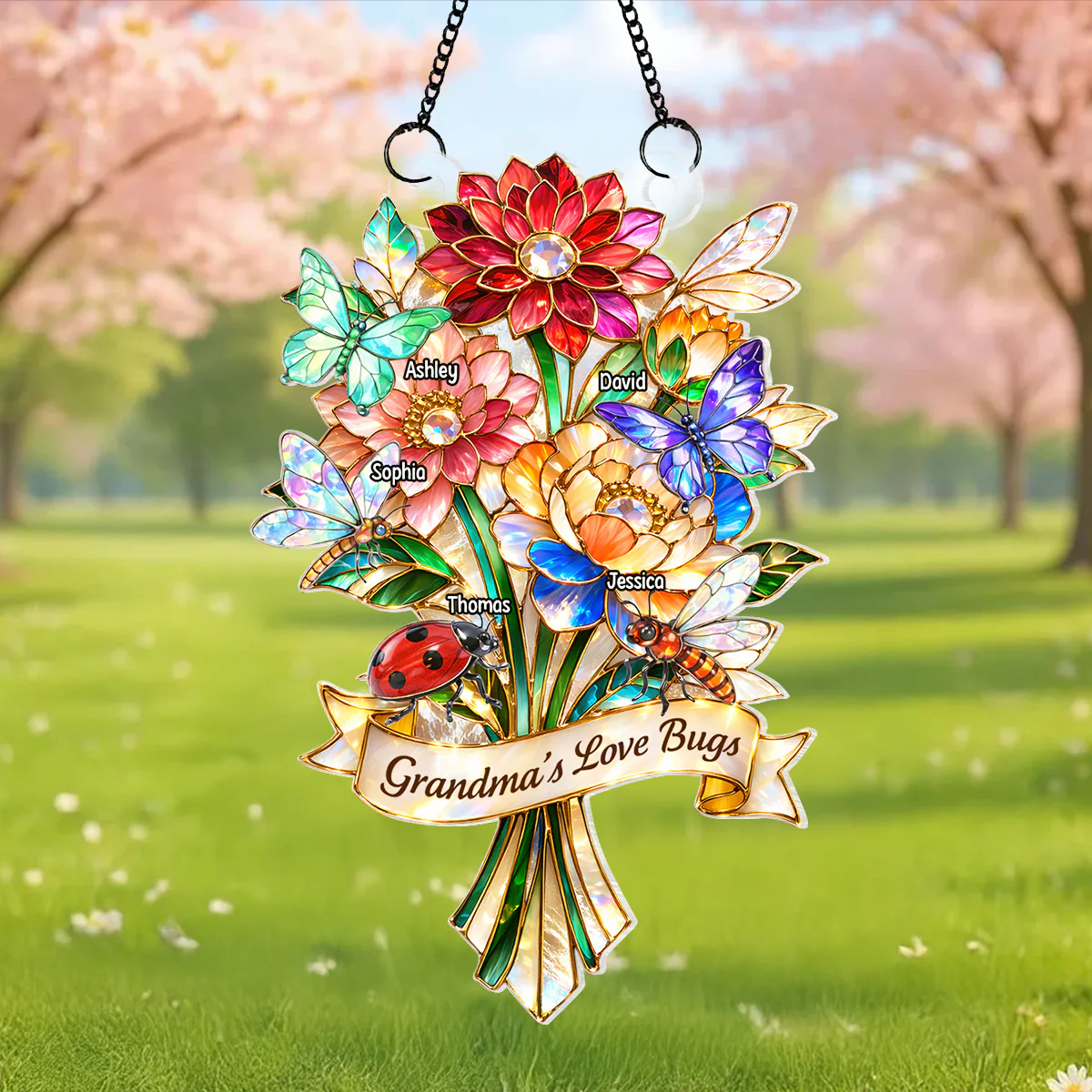 Grandma's Love Bugs - Personalized Suncatcher Ornament - Heartfelt Mother's Day Gift for Grandma - Image 7