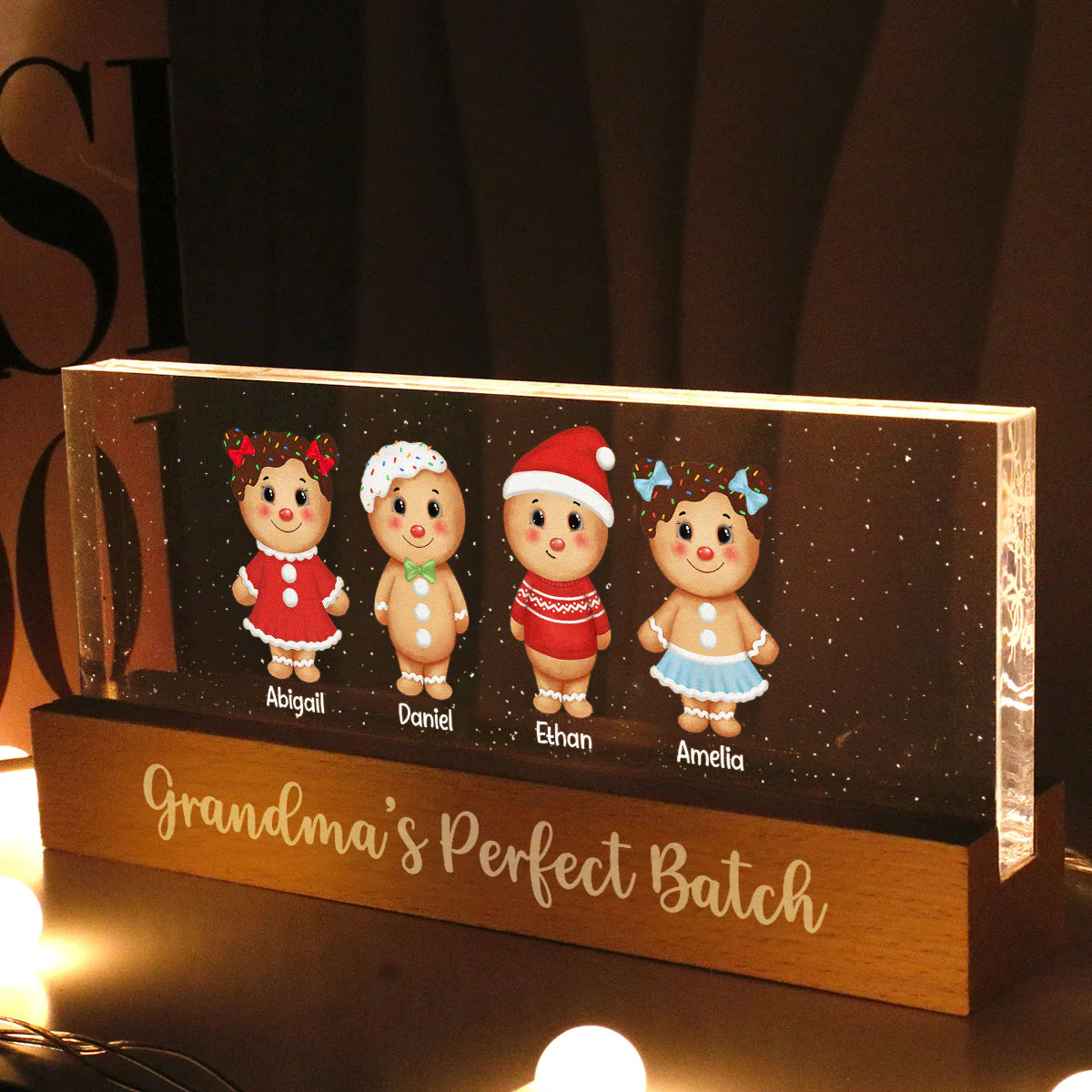 Grandma's Perfect Batch Acrylic LED Night Light, Personalized Christmas Gift For Grandmothers - Image 2