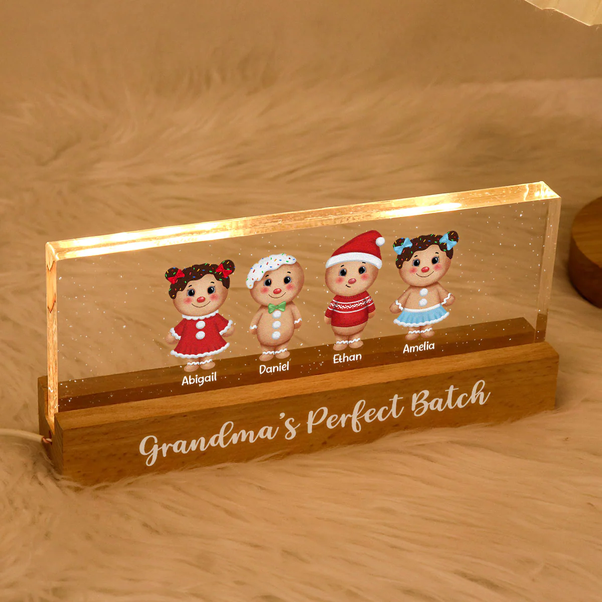 Grandma's Perfect Batch Acrylic LED Night Light, Personalized Christmas Gift For Grandmothers - Image 4