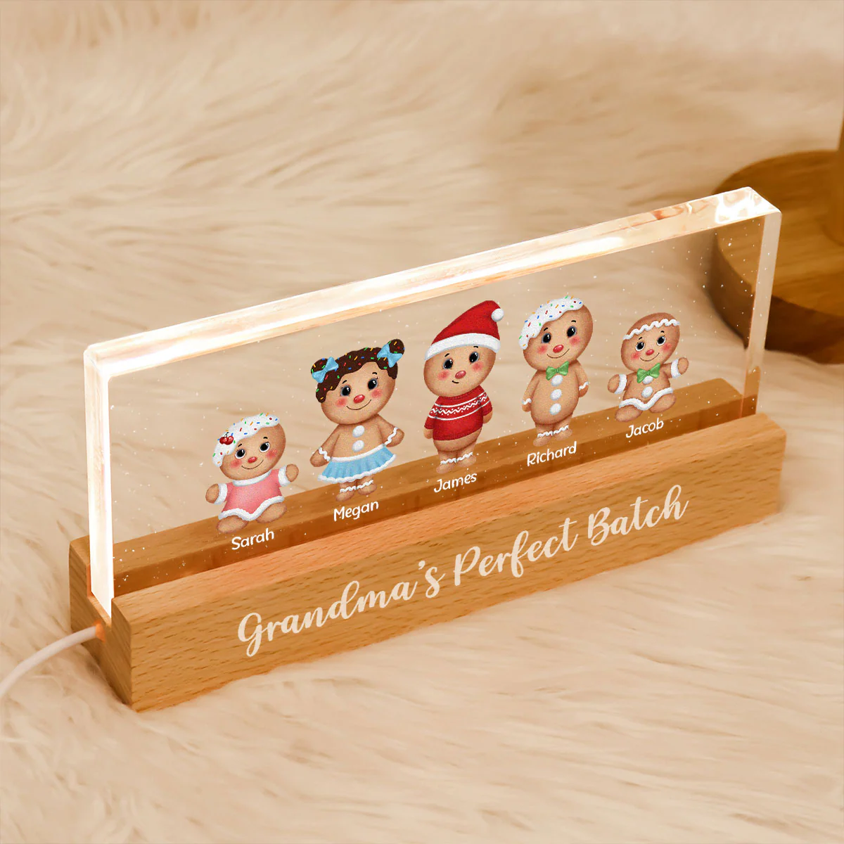 Grandma's Perfect Batch Acrylic LED Night Light, Personalized Christmas Gift For Grandmothers - Image 5