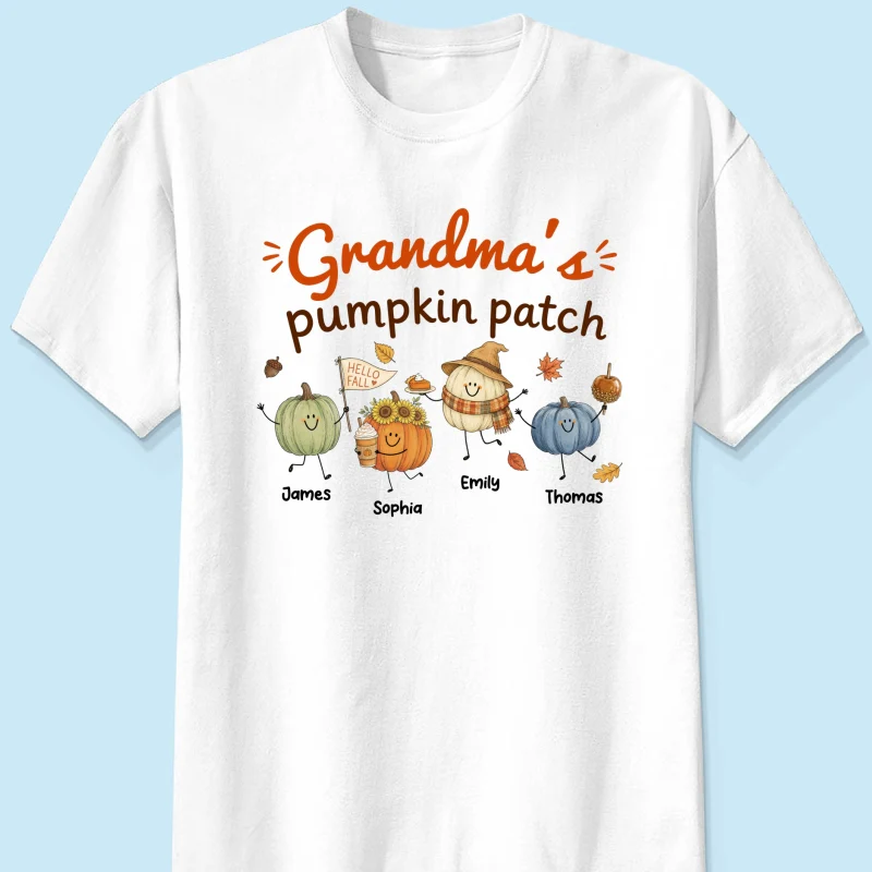 Grandma's Pumpkin Patch Cute Characters - Personalized Shirt - Fall Season Shirt For Grandma, Mom - Image 11