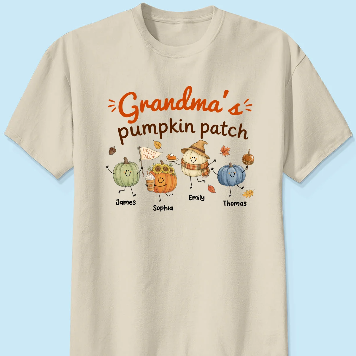 Grandma's Pumpkin Patch Cute Characters - Personalized Shirt - Fall Season Shirt For Grandma, Mom - Image 12