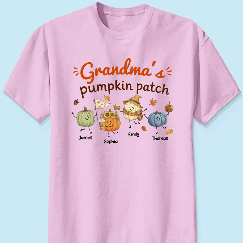 Grandma's Pumpkin Patch Cute Characters - Personalized Shirt - Fall Season Shirt For Grandma, Mom - Image 14