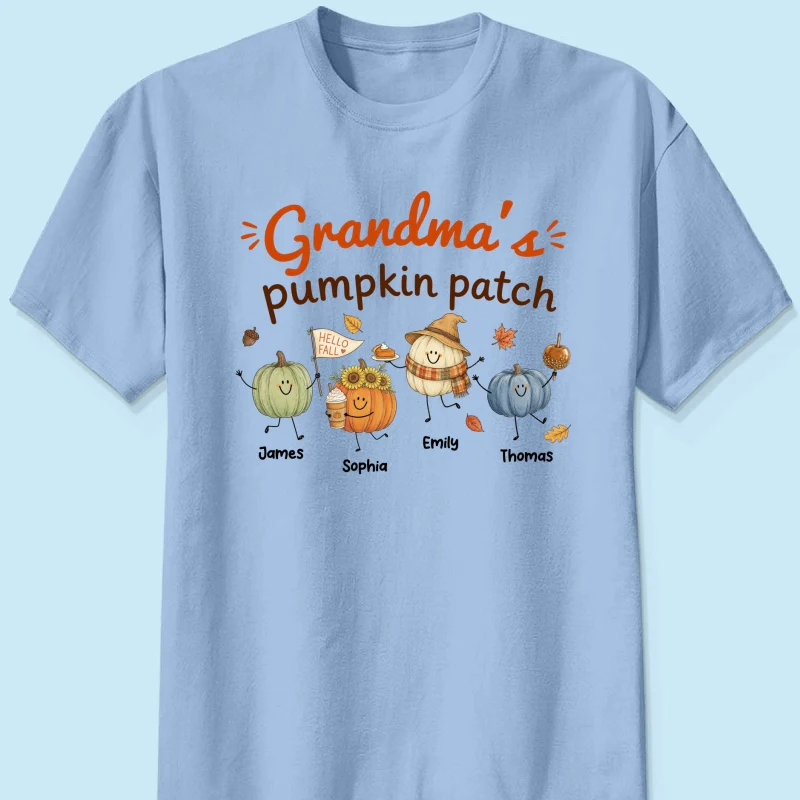 Grandma's Pumpkin Patch Cute Characters - Personalized Shirt - Fall Season Shirt For Grandma, Mom - Image 15