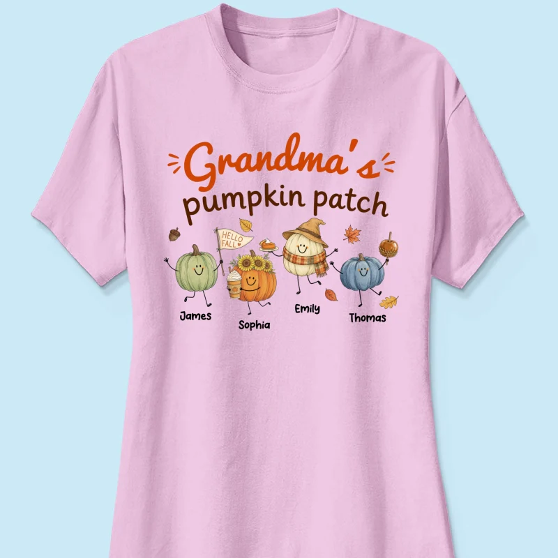 Grandma's Pumpkin Patch Cute Characters - Personalized Shirt - Fall Season Shirt For Grandma, Mom - Image 18