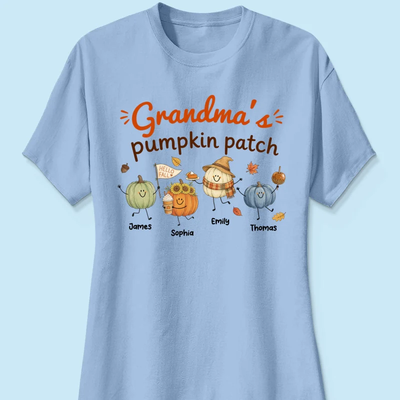 Grandma's Pumpkin Patch Cute Characters - Personalized Shirt - Fall Season Shirt For Grandma, Mom - Image 19