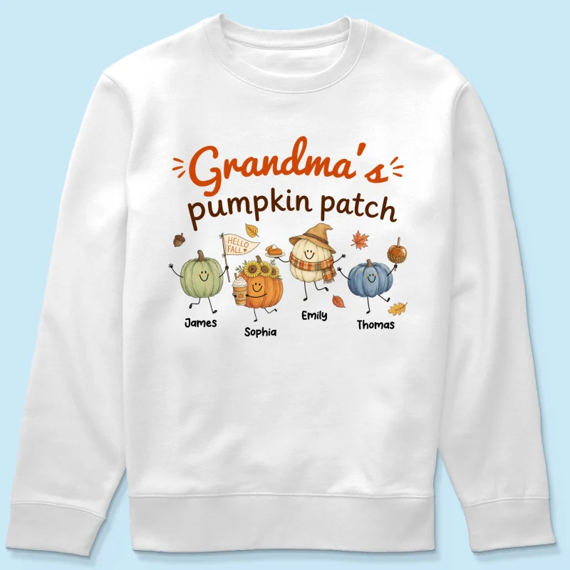 Grandma's Pumpkin Patch Cute Characters - Personalized Shirt - Fall Season Shirt For Grandma, Mom - Image 20