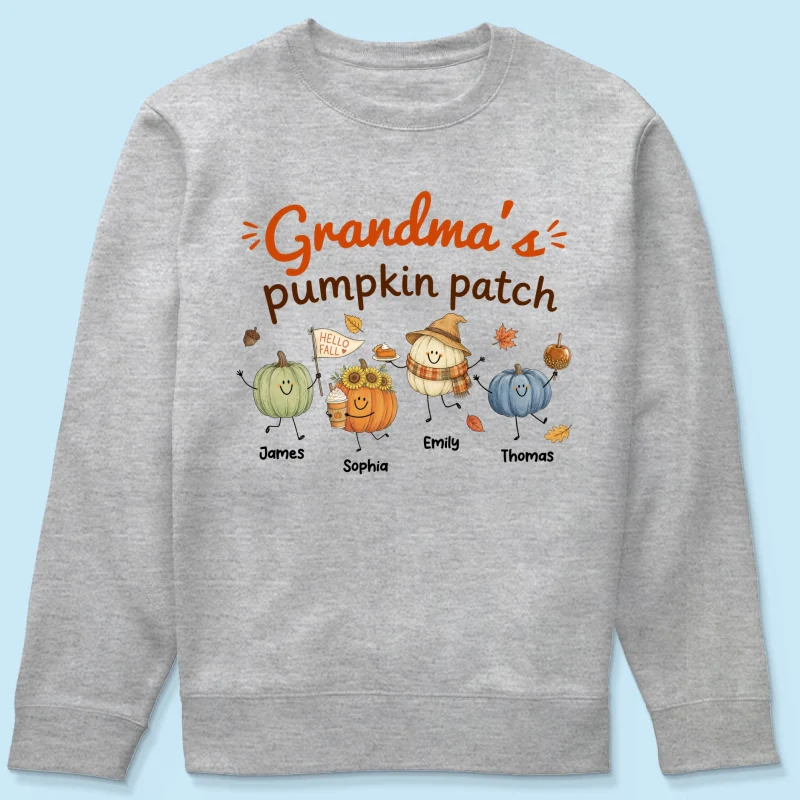 Grandma's Pumpkin Patch Cute Characters - Personalized Shirt - Fall Season Shirt For Grandma, Mom - Image 21