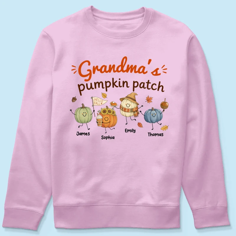 Grandma's Pumpkin Patch Cute Characters - Personalized Shirt - Fall Season Shirt For Grandma, Mom - Image 22