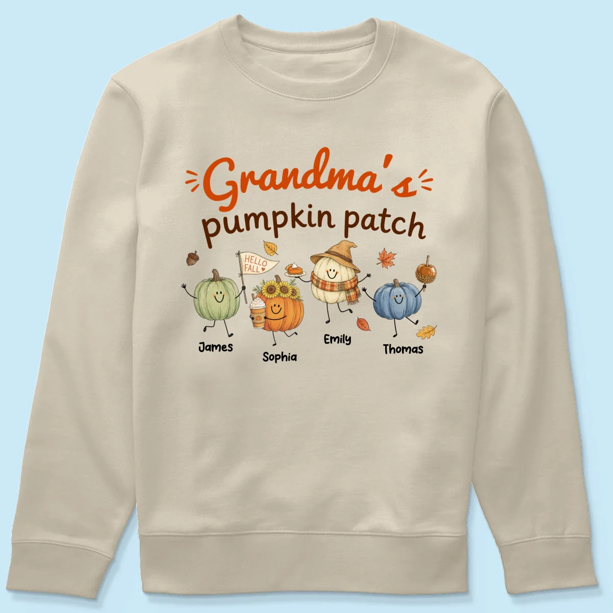 Grandma's Pumpkin Patch Cute Characters - Personalized Shirt - Fall Season Shirt For Grandma, Mom - Image 23