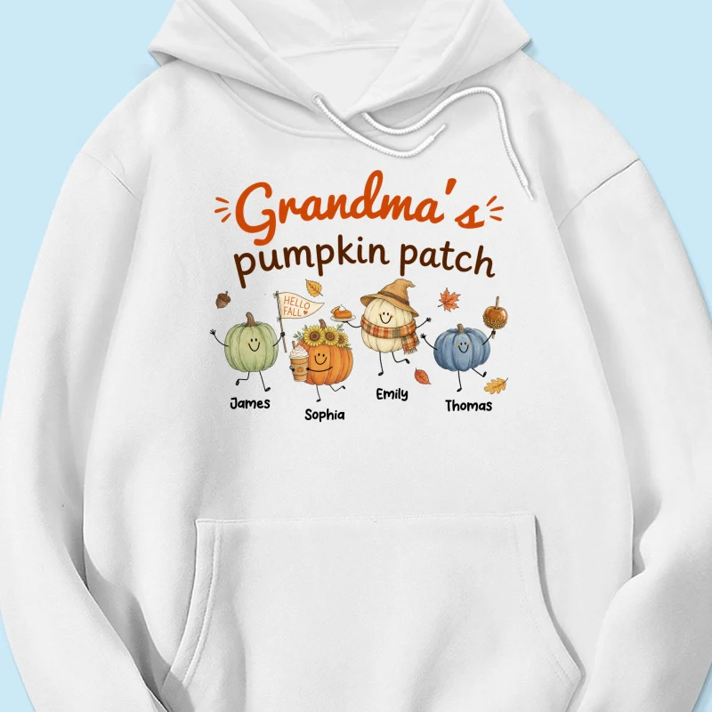 Grandma's Pumpkin Patch Cute Characters - Personalized Shirt - Fall Season Shirt For Grandma, Mom - Image 24