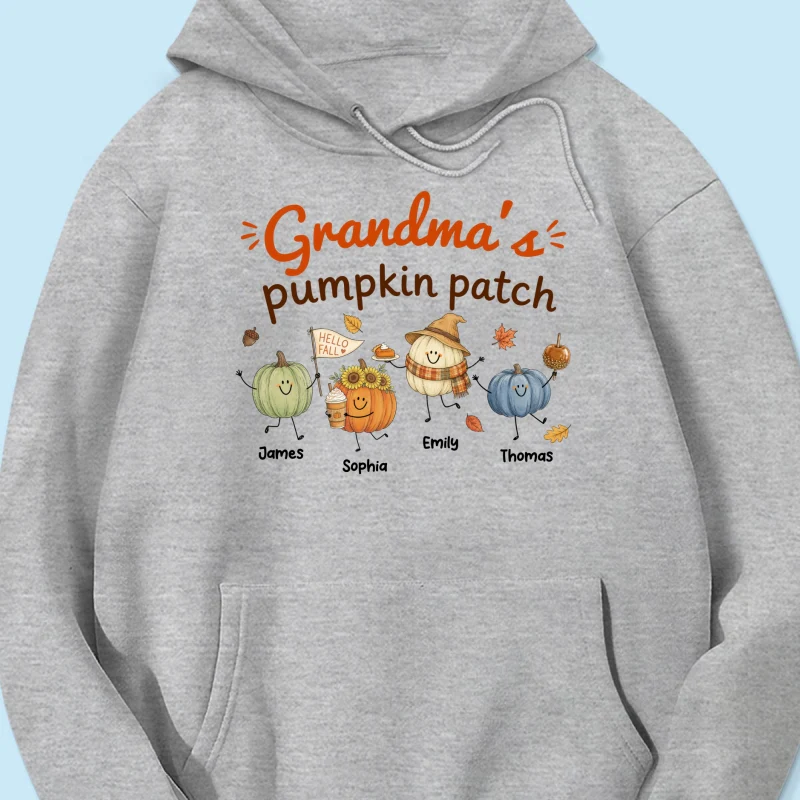 Grandma's Pumpkin Patch Cute Characters - Personalized Shirt - Fall Season Shirt For Grandma, Mom - Image 25