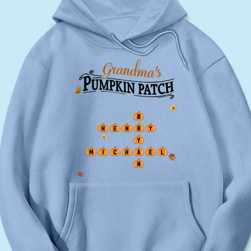 Grandma's Pumpkin Patch Cute Crossword Puzzle Fall Season Personalized Sweatshirt - Image 16