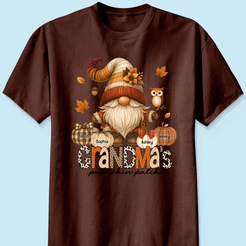 Grandma's Pumpkin Patch Cute Fall Gnome Personalized Sweatshirt, Cozy Fall Shirt for Grandma, Mom - Image 28