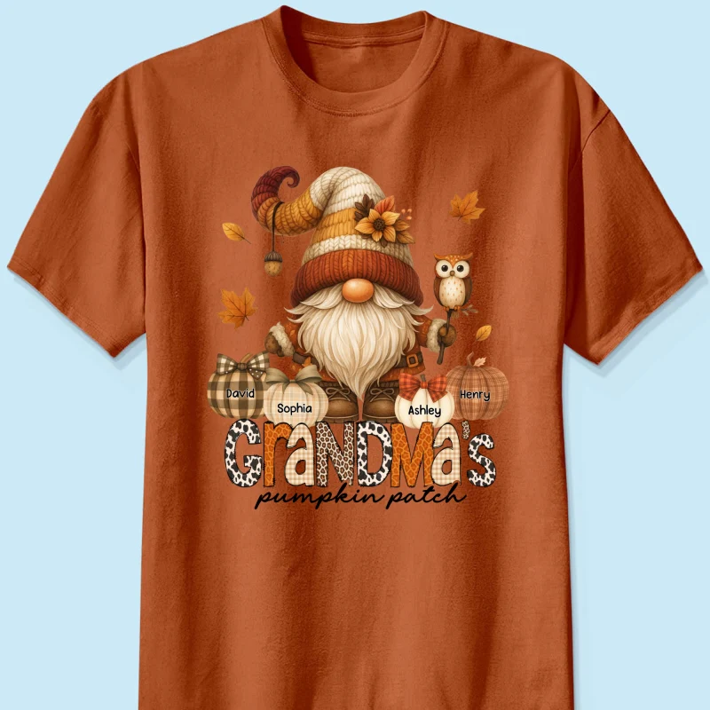 Grandma's Pumpkin Patch Cute Fall Gnome Personalized Sweatshirt, Cozy Fall Shirt for Grandma, Mom - Image 29
