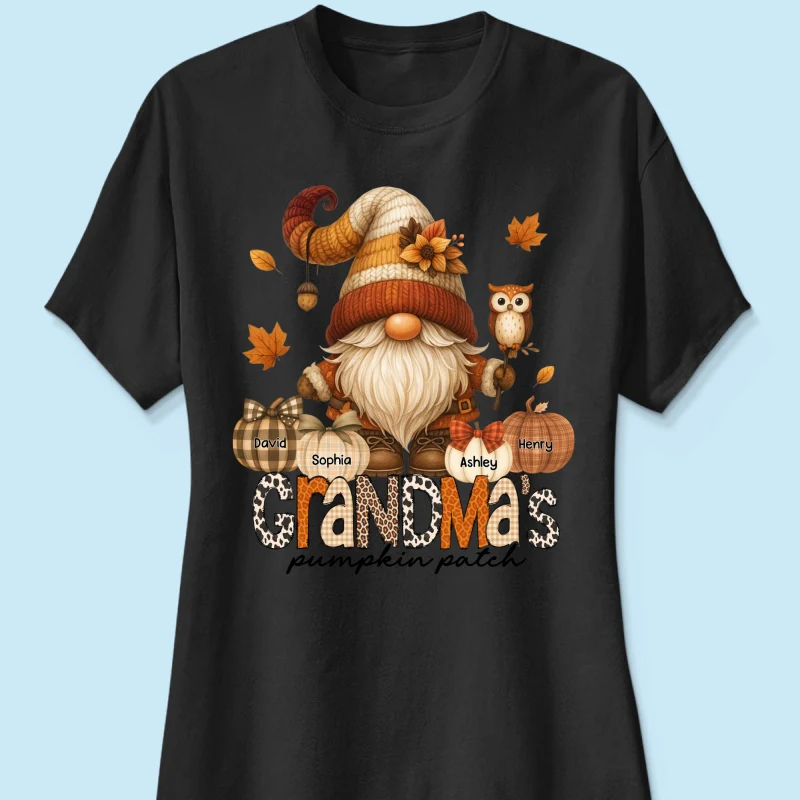 Grandma's Pumpkin Patch Cute Fall Gnome Personalized Sweatshirt, Cozy Fall Shirt for Grandma, Mom - Image 30
