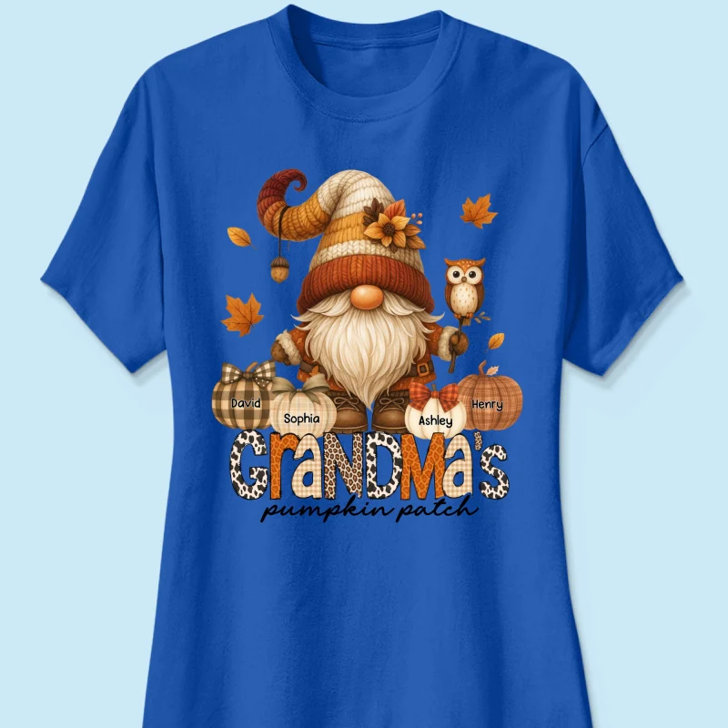 Grandma's Pumpkin Patch Cute Fall Gnome Personalized Sweatshirt, Cozy Fall Shirt for Grandma, Mom - Image 35