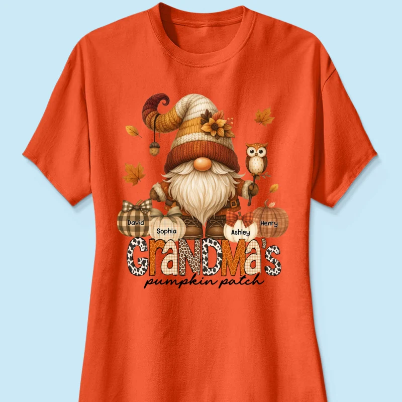 Grandma's Pumpkin Patch Cute Fall Gnome Personalized Sweatshirt, Cozy Fall Shirt for Grandma, Mom - Image 37