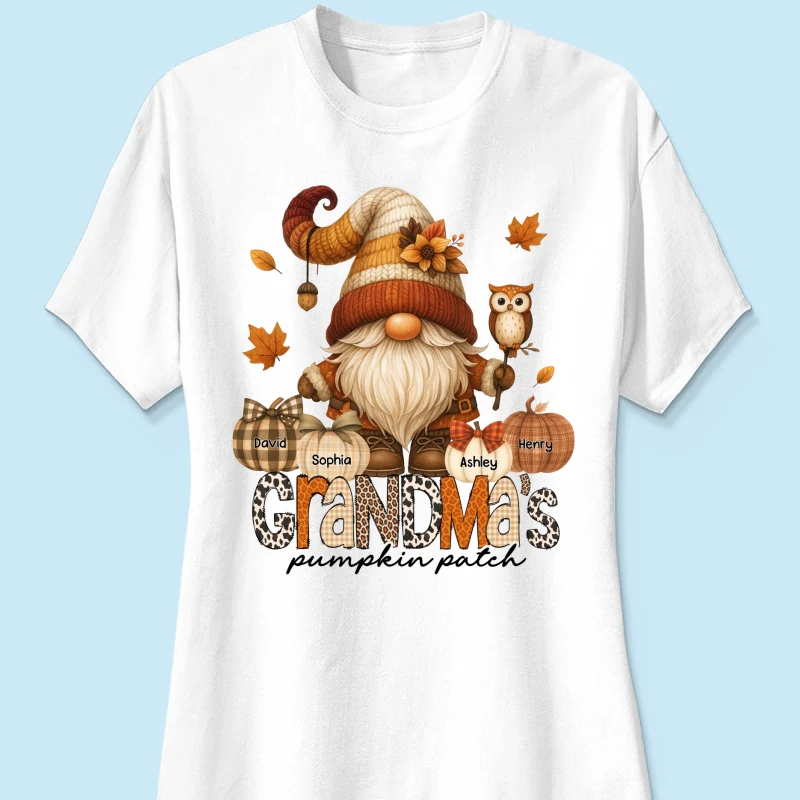 Grandma's Pumpkin Patch Cute Fall Gnome Personalized Sweatshirt, Cozy Fall Shirt for Grandma, Mom - Image 38