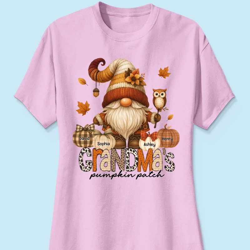 Grandma's Pumpkin Patch Cute Fall Gnome Personalized Sweatshirt, Cozy Fall Shirt for Grandma, Mom - Image 40