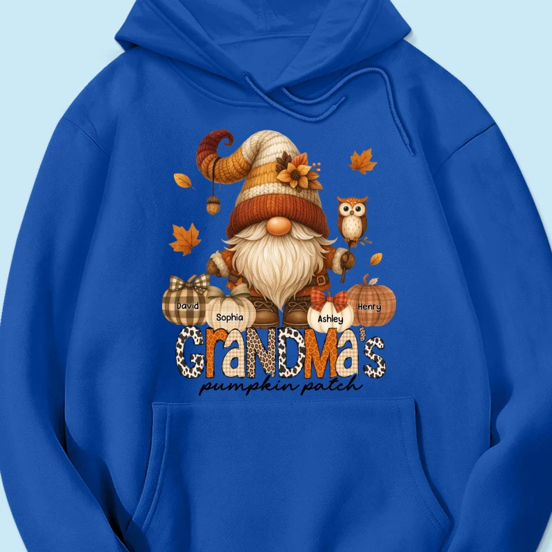 Grandma's Pumpkin Patch Cute Fall Gnome Personalized Sweatshirt, Cozy Fall Shirt for Grandma, Mom - Image 49