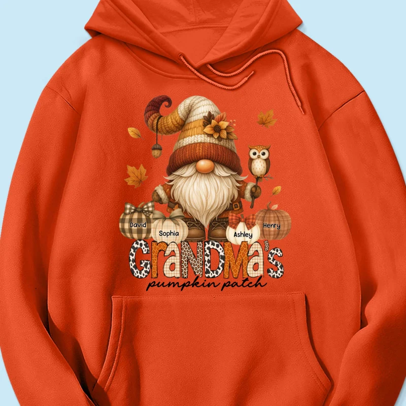 Grandma's Pumpkin Patch Cute Fall Gnome Personalized Sweatshirt, Cozy Fall Shirt for Grandma, Mom - Image 51