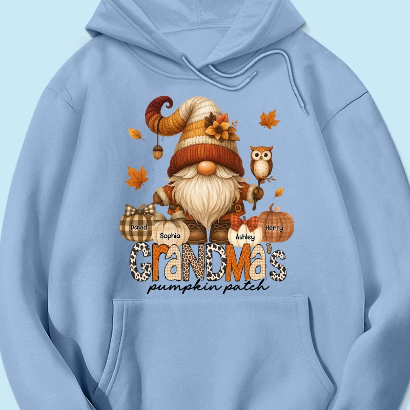 Grandma's Pumpkin Patch Cute Fall Gnome Personalized Sweatshirt, Cozy Fall Shirt for Grandma, Mom - Image 55