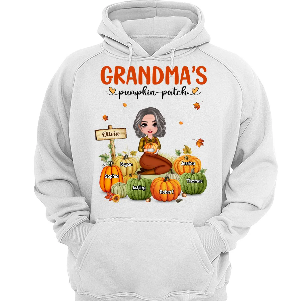 Grandma‘s Pumpkin Patch Doll Woman Personalized Shirt - Image 3