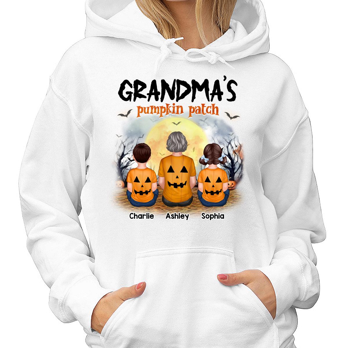 Grandma‘s Pumpkin Patch Halloween Personalized Shirt - Image 4