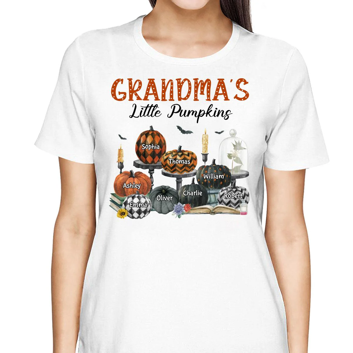 Grandma‘s Pumpkin Patch Halloween Personalized Shirt - Image 2