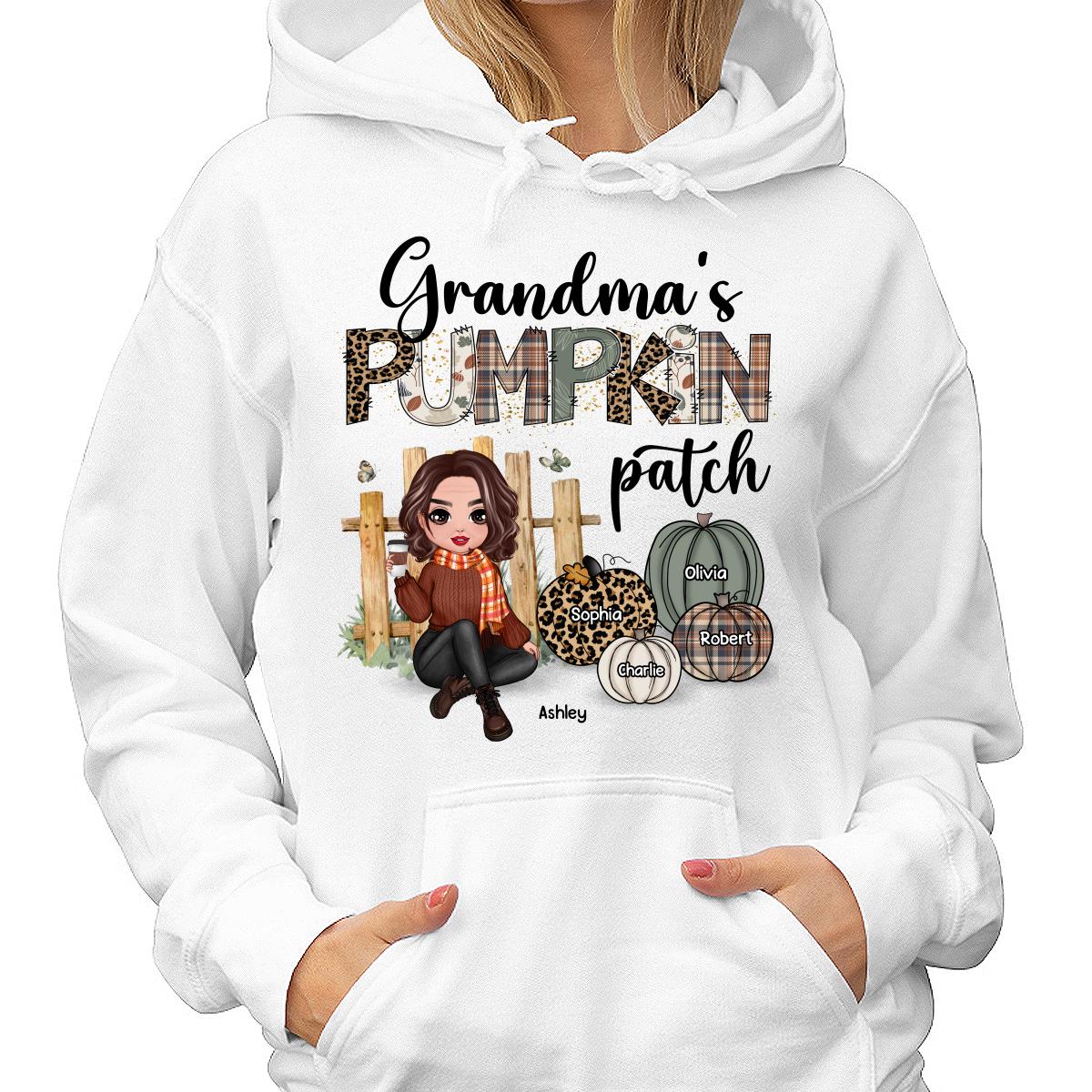 Grandma‘s Pumpkin Patch Patterns Personalized Shirt - Image 4