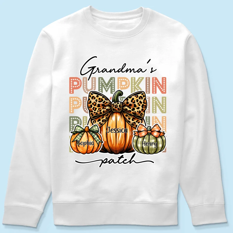 Grandma's Pumpkin Patch Retro Style Personalized Shirt - Image 19