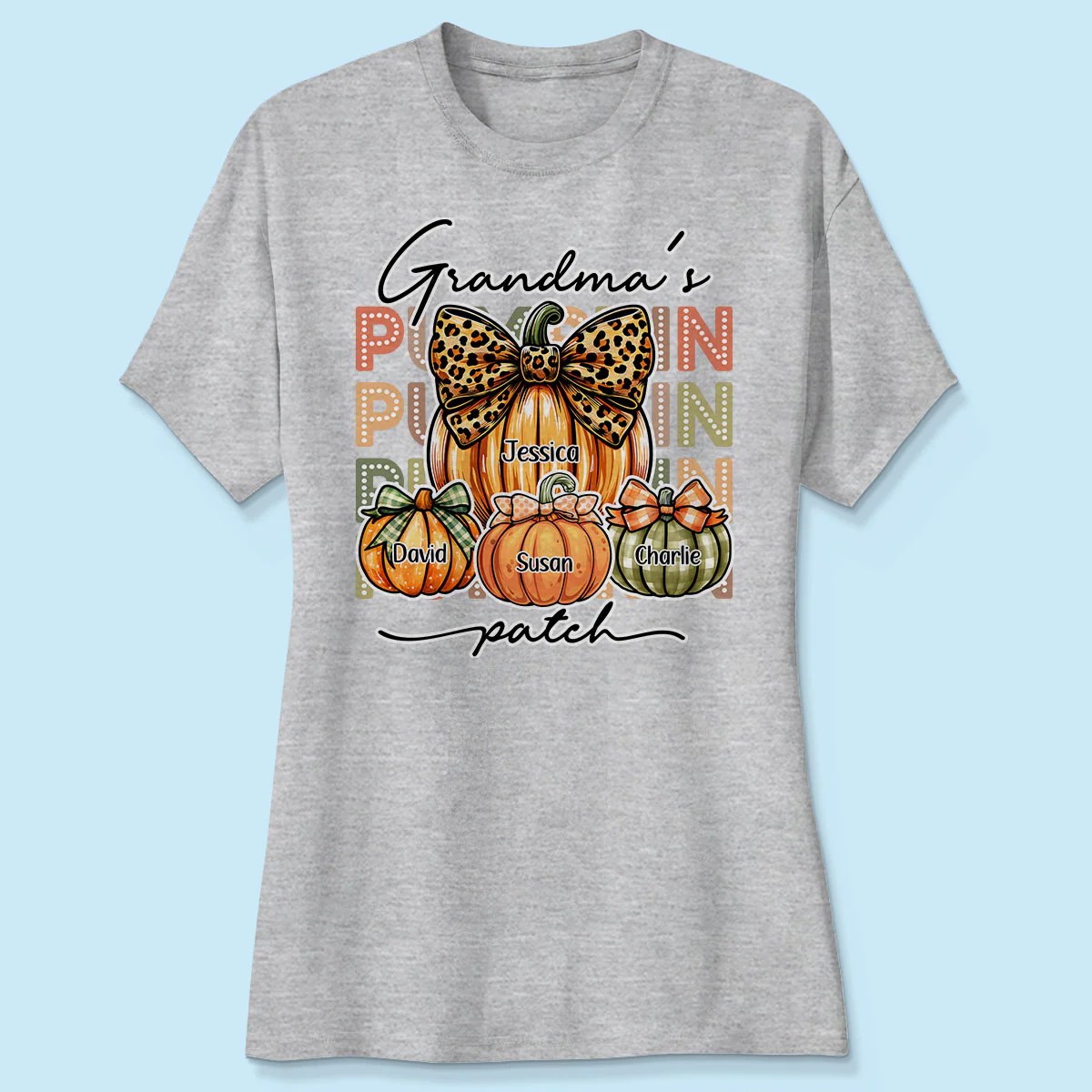 Grandma's Pumpkin Patch Retro Style Personalized Shirt - Image 4