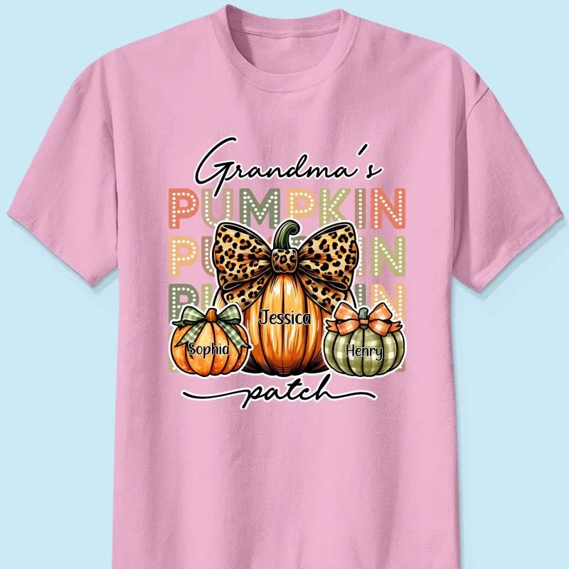 Grandma's Pumpkin Patch Retro Style Personalized Shirt - Image 9