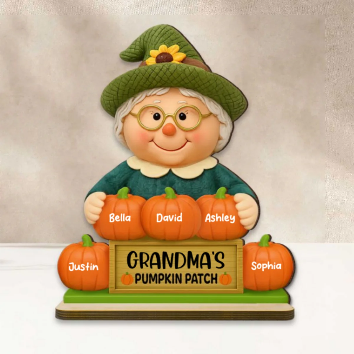 Grandma's Pumpkin Patch Scarecrow Personalized Standing Wooden Plaque, Fall Decor for Grandma - Image 11