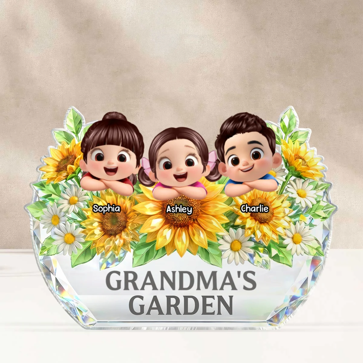 Grandma's Sunflower Garden - Personalized Acrylic Block Plaque - Mother's Day Gift for Grandma, Mom, Wife - Image 10