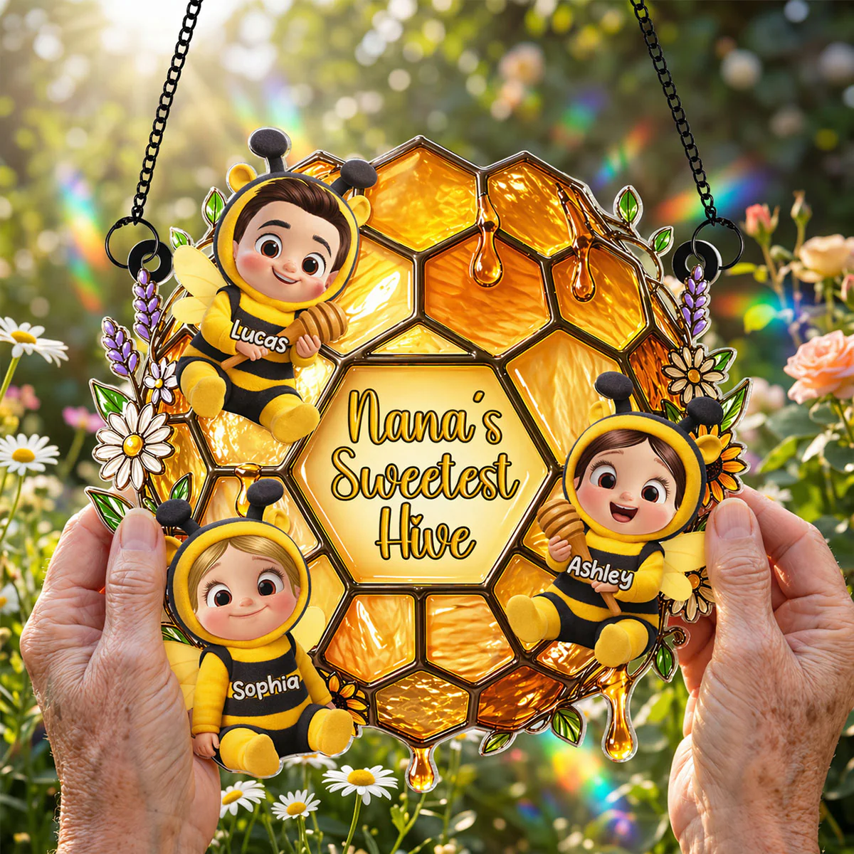 Grandma's Sweetest Hive - Personalized Suncatcher - Mother's Day Gift for Grandma, Mom, Wife - Image 4
