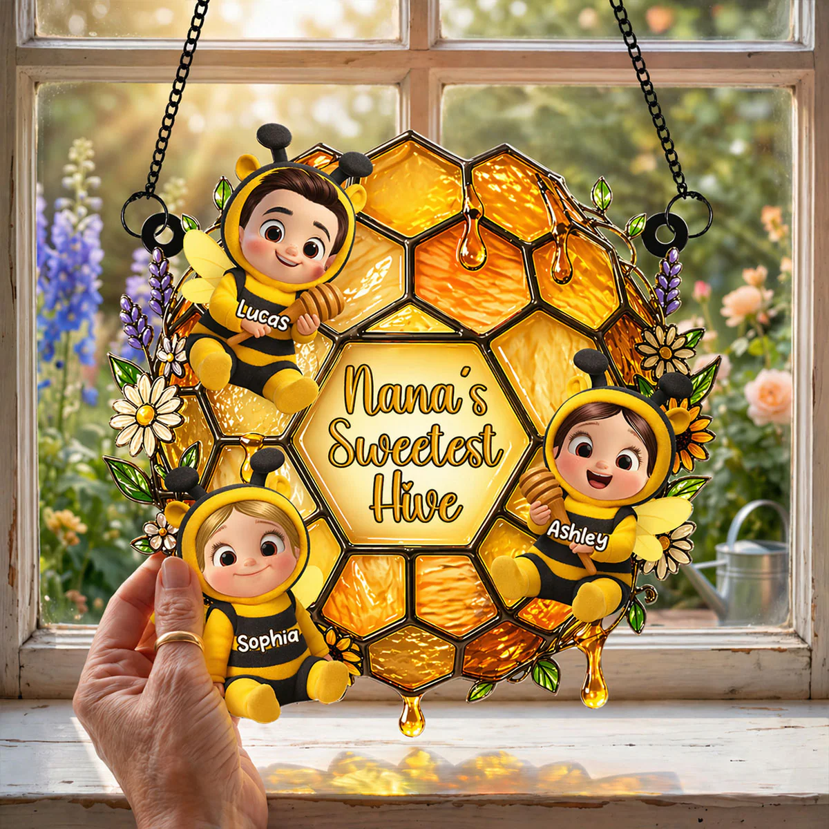 Grandma's Sweetest Hive - Personalized Suncatcher - Mother's Day Gift for Grandma, Mom, Wife - Image 5