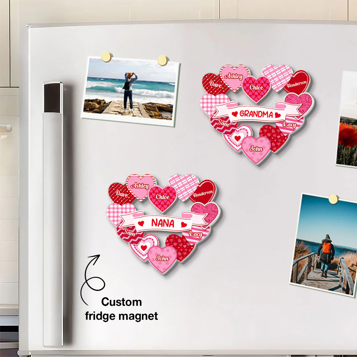 Grandma's Sweethearts Coquette Valentine's Day - Personalized Acrylic Fridge Magnet - Image 10