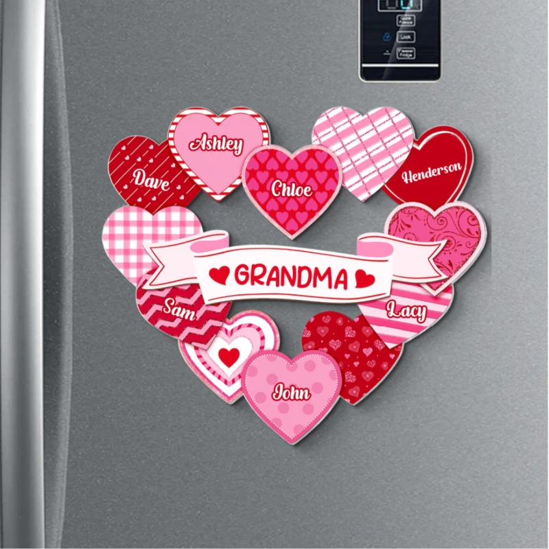 Grandma's Sweethearts Coquette Valentine's Day - Personalized Acrylic Fridge Magnet - Image 12