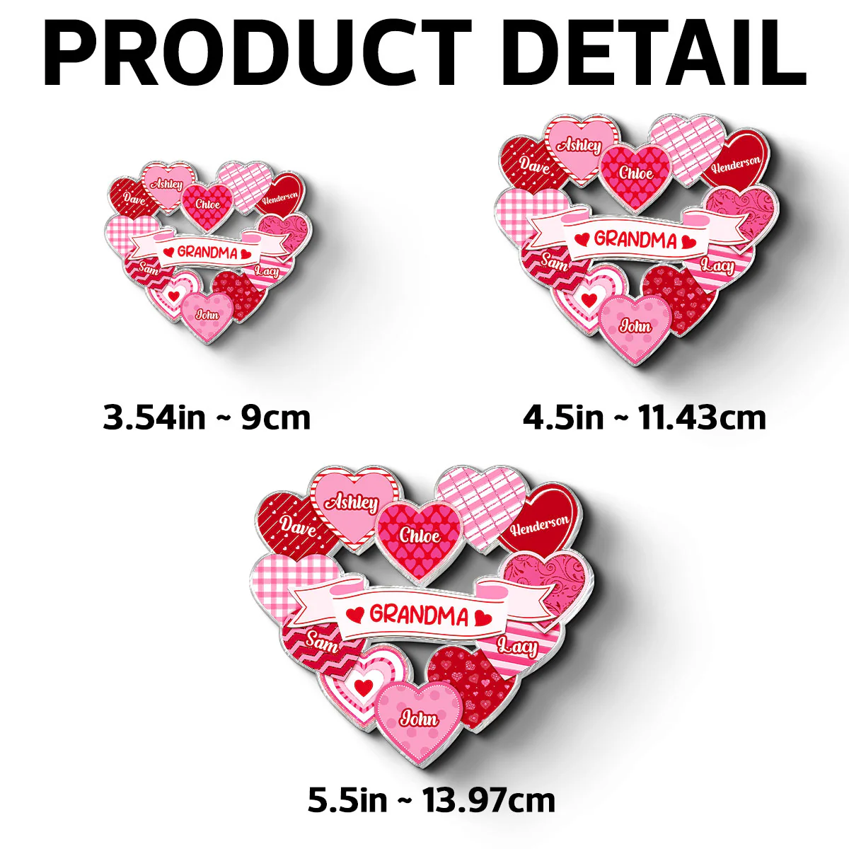 Grandma's Sweethearts Coquette Valentine's Day - Personalized Acrylic Fridge Magnet - Image 7