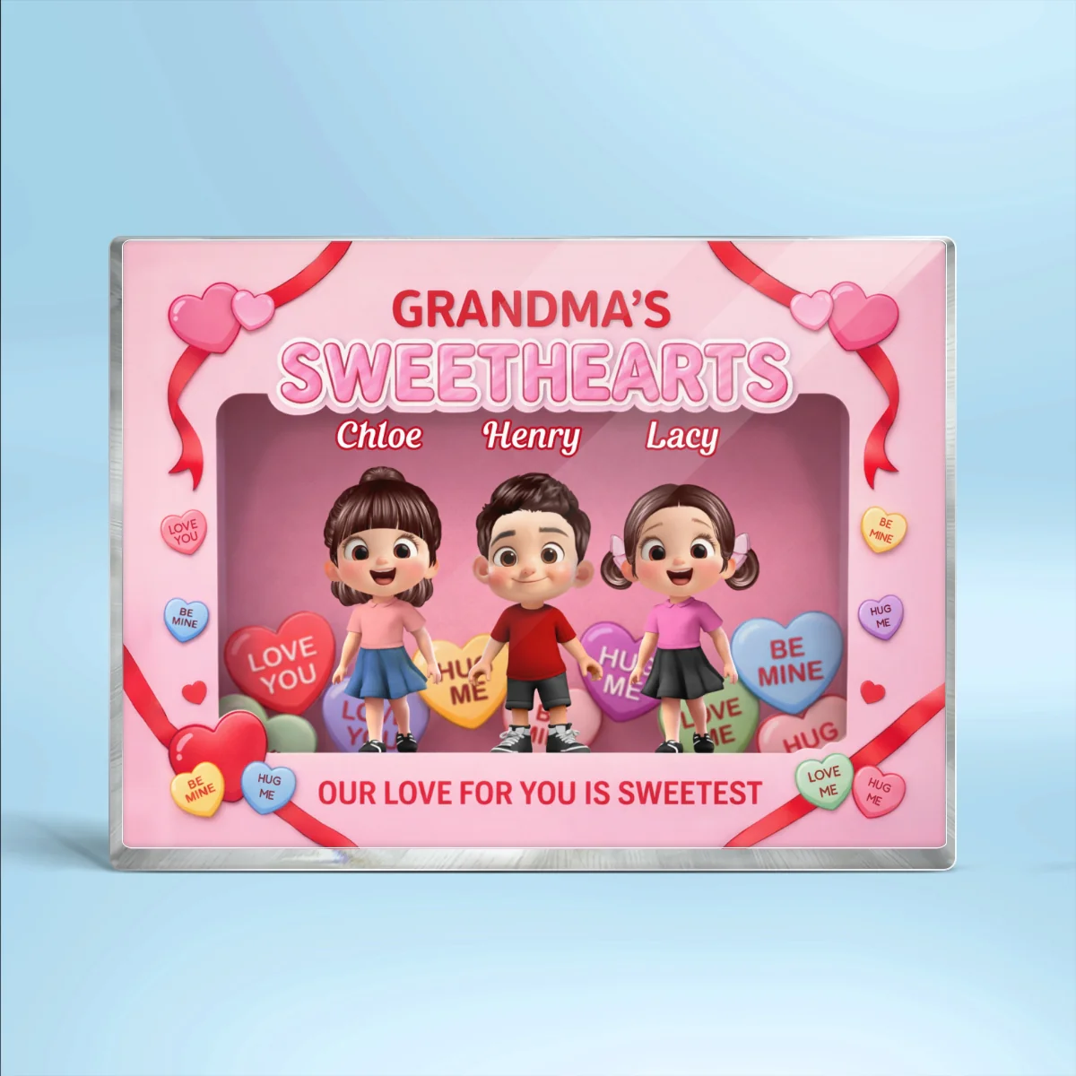 Grandma's Sweethearts Grandkids Toy Box Style 2D Flat - Personalized Acrylic Block Plaque - Image 11