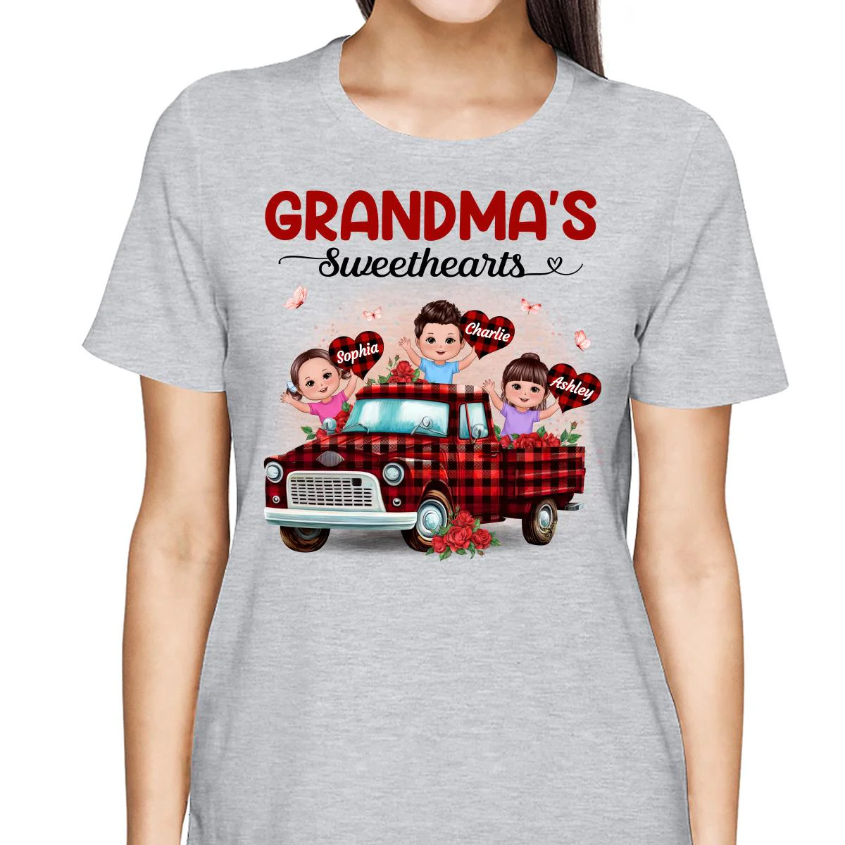 Grandma‘s Sweethearts Happy Doll Kids On Truck Personalized Shirt - Image 2