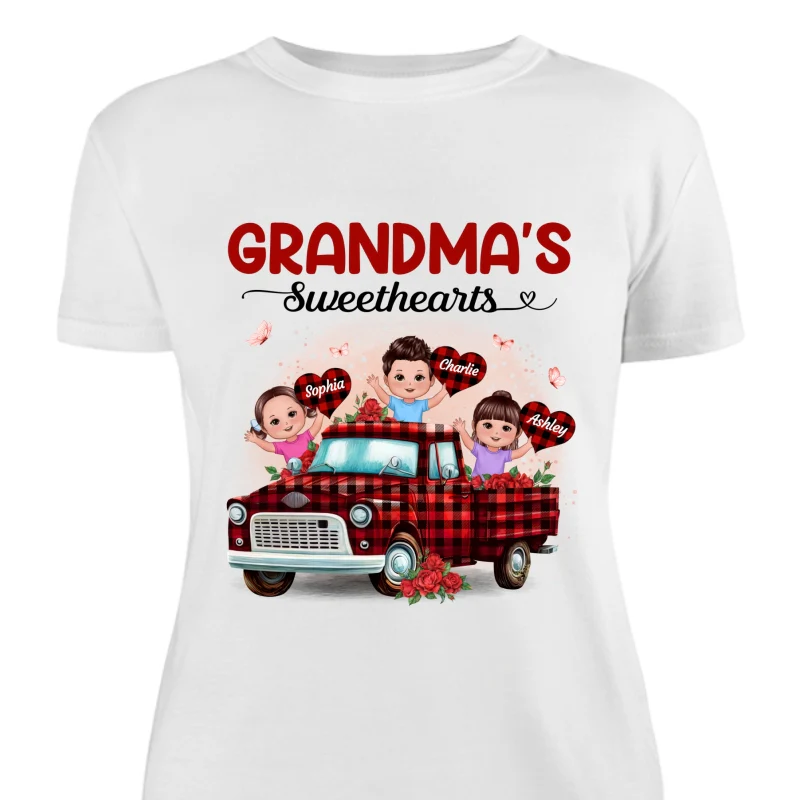 Grandma‘s Sweethearts Happy Doll Kids On Truck Personalized Shirt - Image 9