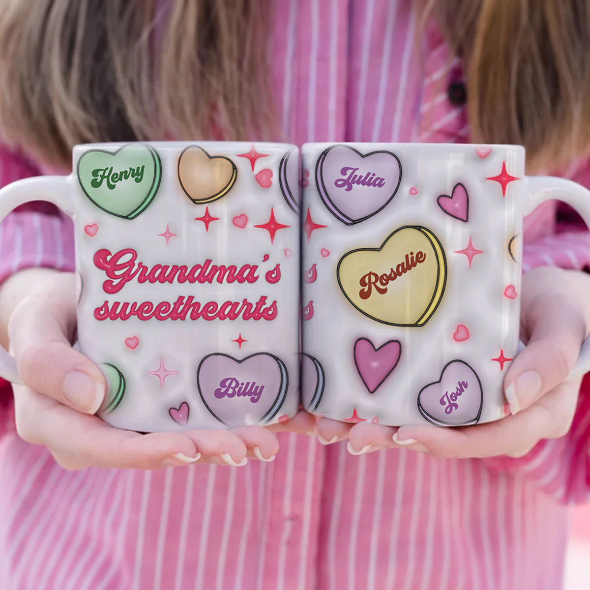 Grandma's Sweethearts Personalized 3D Inflated Effect Mug, Gift for Grandma - Image 2