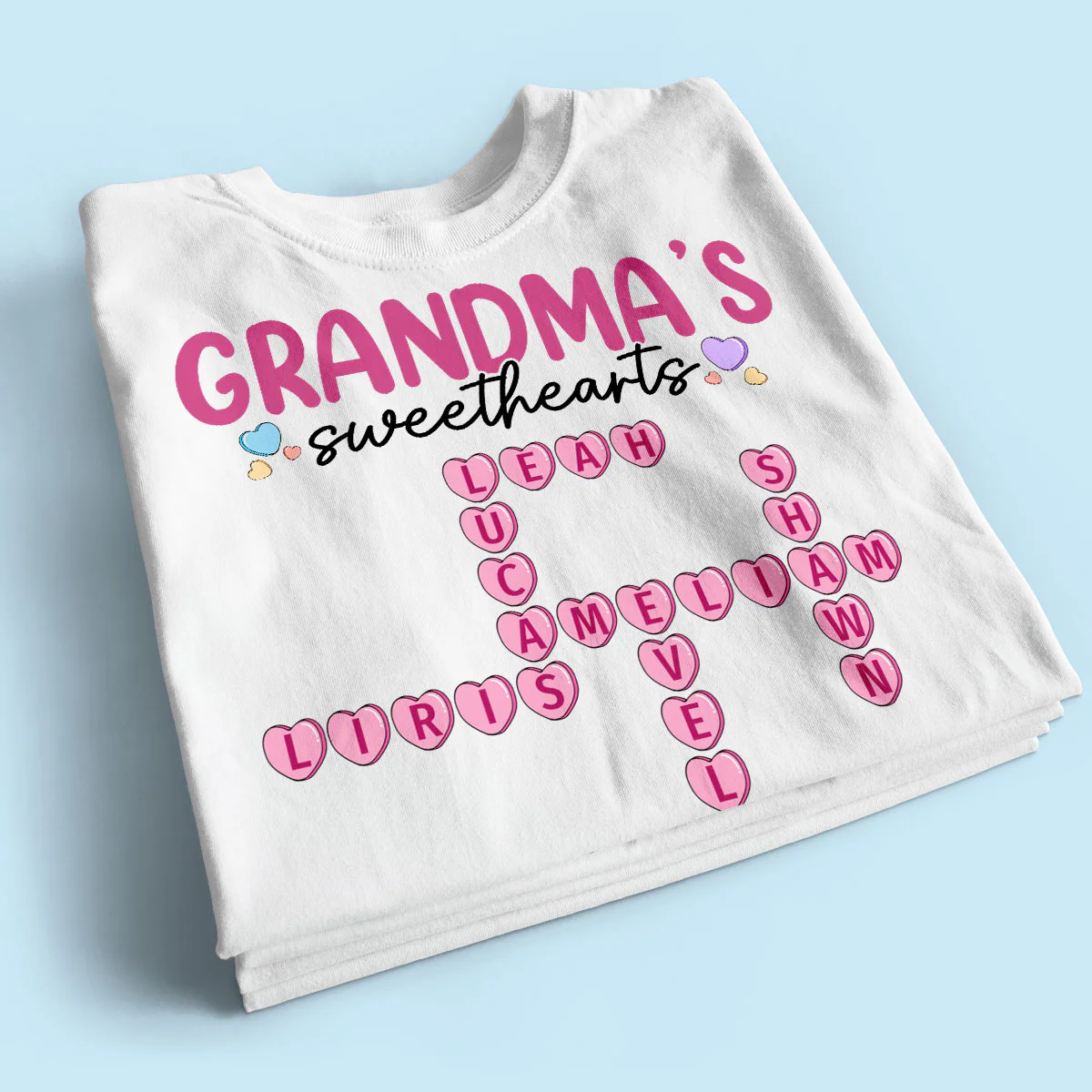 Grandma's Sweethearts Unique Crossword Puzzle Personalized Shirt - Image 2