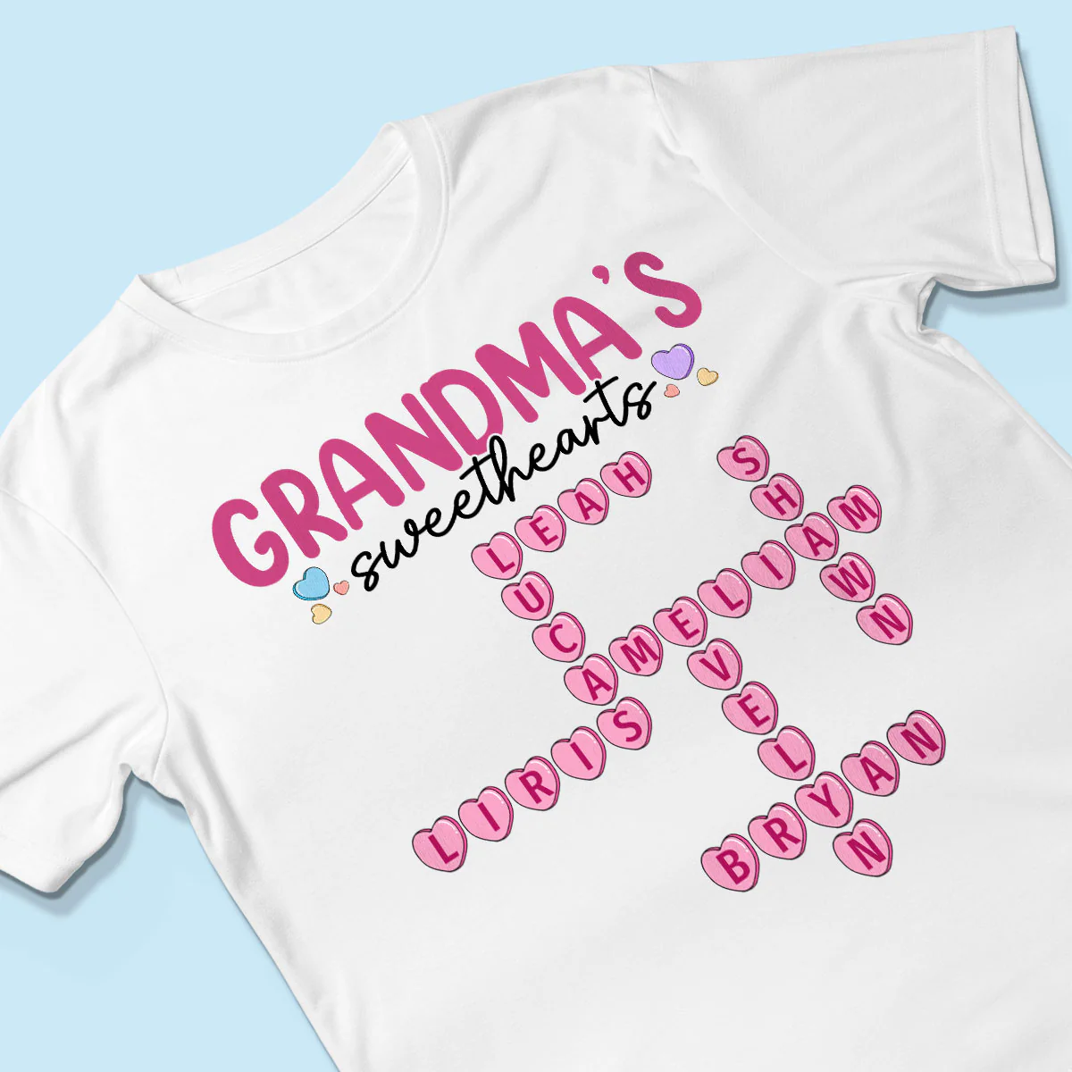 Grandma's Sweethearts Unique Crossword Puzzle Personalized Shirt - Image 3