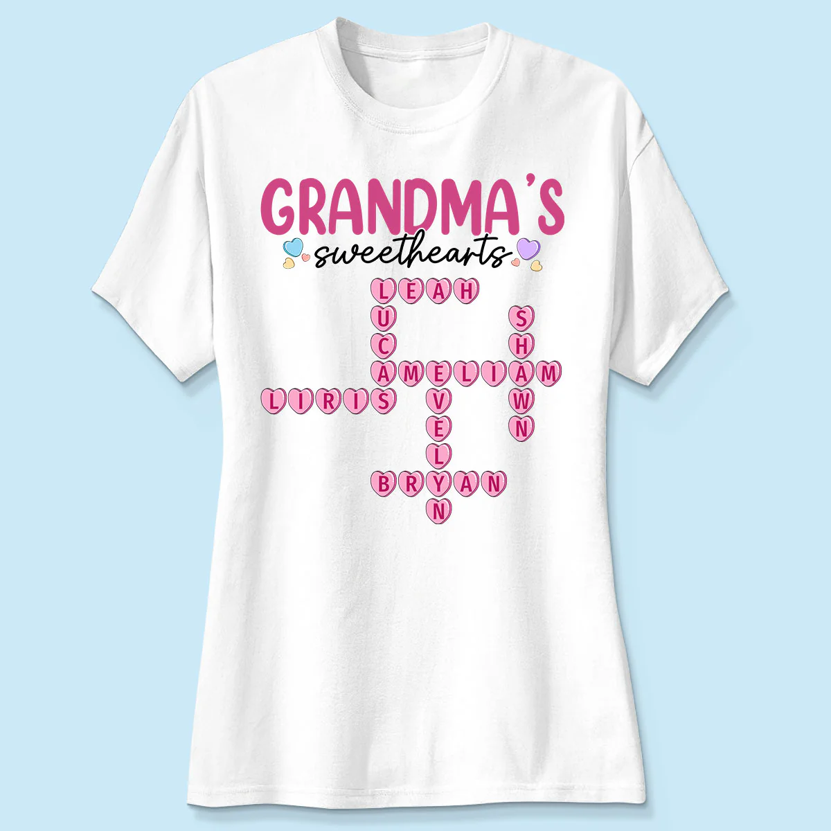 Grandma's Sweethearts Unique Crossword Puzzle Personalized Shirt - Image 4